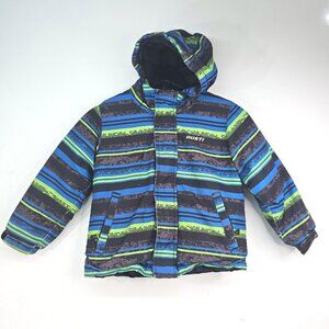GUSTI Canada Blue Black Green Hooded Fleece Lined Snowboard Ski Puffer Jacket